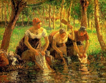 Lavanderas eragny sur eptes 1895 Camille Pissarro Pinturas al óleo